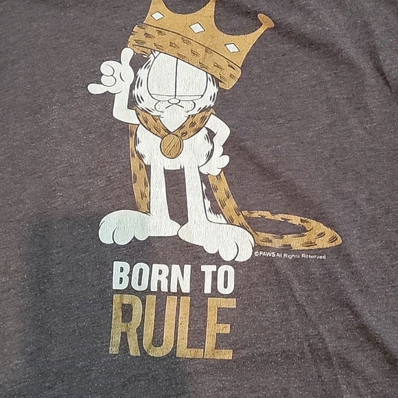 Garfield Graphic Tee Women's XL Born to Rule Vintage 80s Odie - Picture 2 of 8